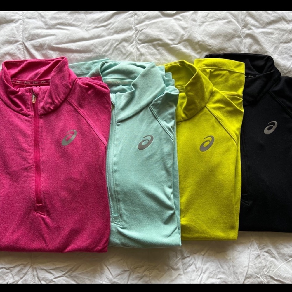 ASICS Long Sleeve running tops half zip BUNDLE OF 4